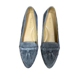 Talbots Francesca Gray Suede Tassel Tie Driving Moccasins Women Size 6.5M NWOB